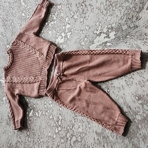 Zara Knit Braided Pant Set Sz9-12M